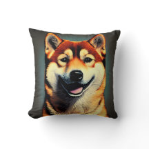 Custom Shiba Portrait Foto Throw Kissen