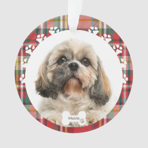 Custom Shih Tzu Dog Foto Weihnachtsfeiertag Ornament