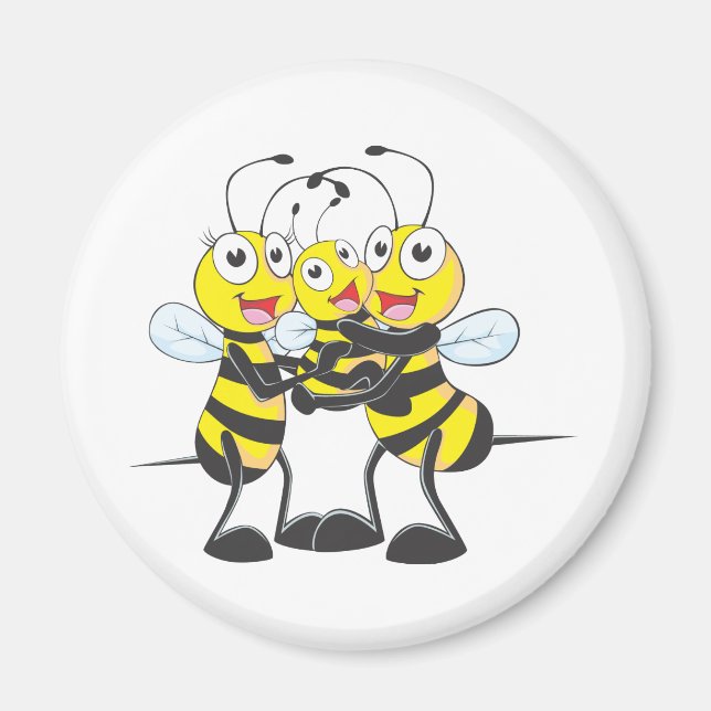 Custom Shirts : Happy Vater Mama Baby Bee Shirts Magnet (Vorne)
