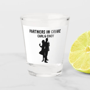 CUSTOM SHOT GLASSER PARTNER IN CRIME FUNNY SCHNAPSGLAS