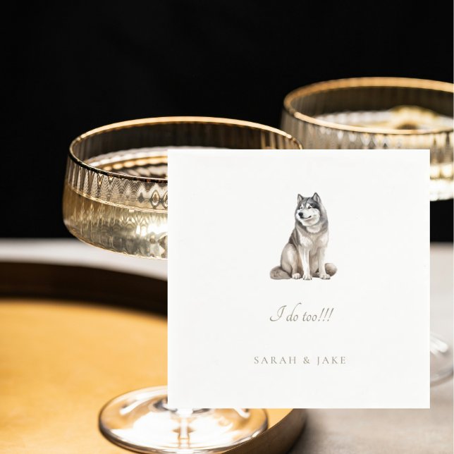 Custom Siberian Huskey Pet Wedding Napkins Serviette (Von Creator hochgeladen)