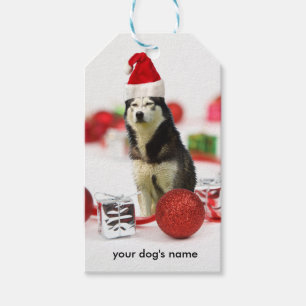 Custom Siberian Husky Weihnachtsgeschenk Tag Geschenkanhänger