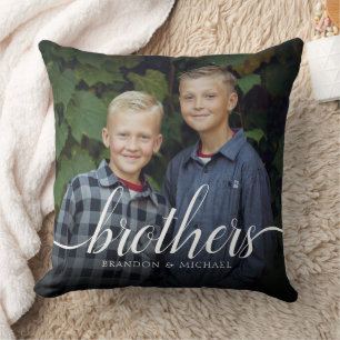 Custom Siblers Brothers Foto Handwriting Kissen