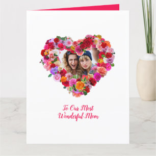Custom Siblings Foto Muttertagswochen Rose Herz Karte