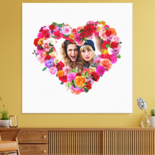 Custom Siblings Foto Muttertagswochen Rose Herz Leinwanddruck