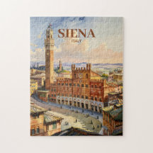 Custom Siena Italy Travel Vintage Piazza del Campo