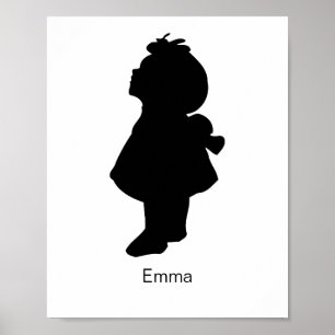 CUSTOM-Silhouette, Muttertagsgeschenk, Kind Silhou Poster