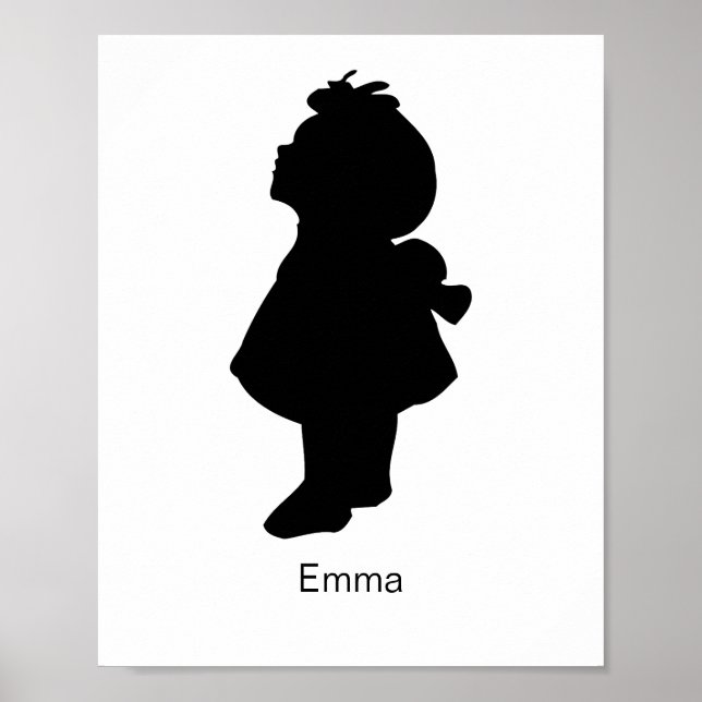 CUSTOM-Silhouette, Muttertagsgeschenk, Kind Silhou Poster (Vorne)