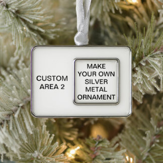 Custom Silver Color Metal Christmas Tree Ornament Rahmen-Ornament Silber