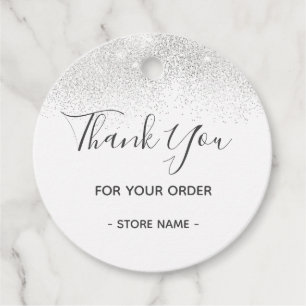 Custom Silver Glitzer Order Vielen Dank Geschenkanhänger