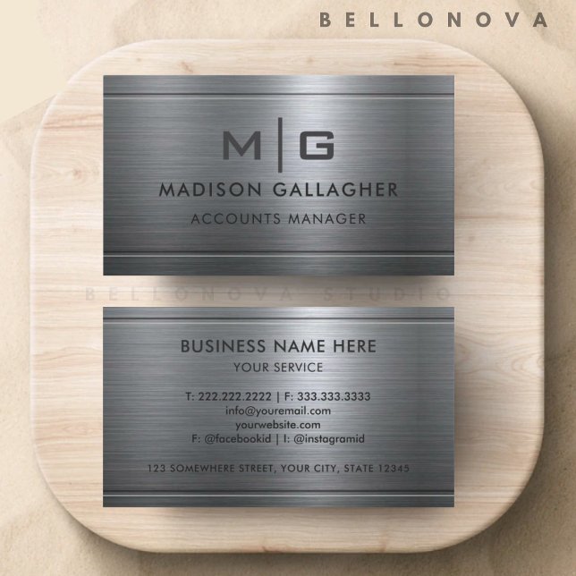 Custom Silver Gray Metal Beruflich Visitenkarte (Custom Silver Grey Metal Professional Business Card)