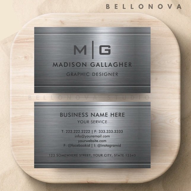 Custom Silver Gray Metal Beruflich Visitenkarte (Custom Silver Grey Metal Professional Business Card)