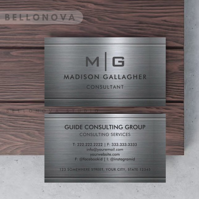 Custom Silver Gray Metal Beruflich Visitenkarte (Custom Silver Grey Metal Professional Business Card)