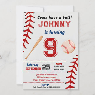 Custom simple Baseball Geburtstagseinladung Einladung