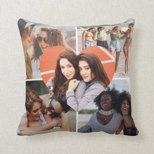 Custom Simple Best Friend 5 Foto Herzkollektion Kissen