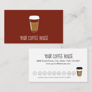 Custom Simple Burnt Orange Coffee House Loyalität Treuekarte