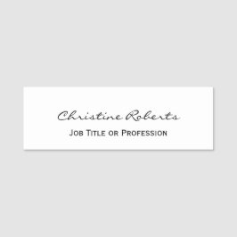 Custom Simple Elegant White Business Mitarbeiter Namensschild