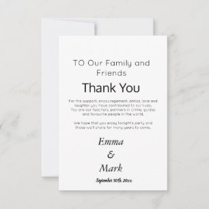 Custom Simple Elegante White Wedding Dankeskarte