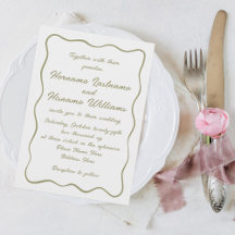 Custom Simple Hand Writing Olive Green Wedding