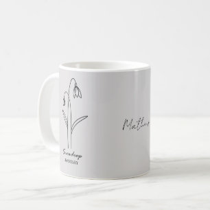 Custom Simple Snowdrop Januar Individuelle Name Kaffeetasse