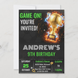 Custom Simple Soccer Birthday Invitation Einladung