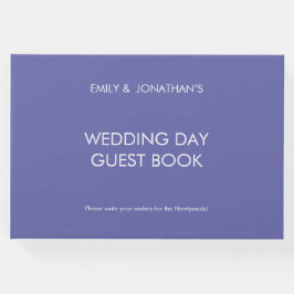 Custom Simple Text Blue Wedding Day Gästebuch