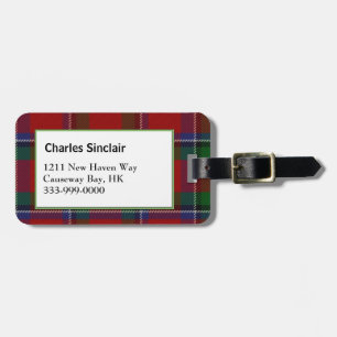 Custom Sinclair Family Tartan Karierte Gepäckmarke Gepäckanhänger
