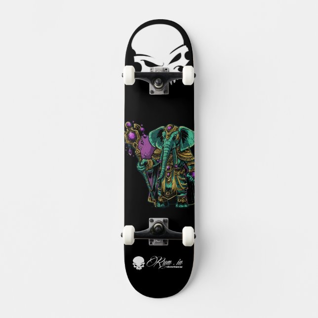 Custom Skateboard Deck - "Elephant Druid" (Vorderseite)