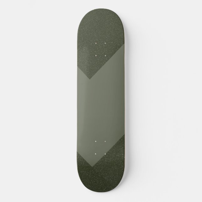 Custom Skateboard Deck — Moss Green Power Muster (Vorderseite)