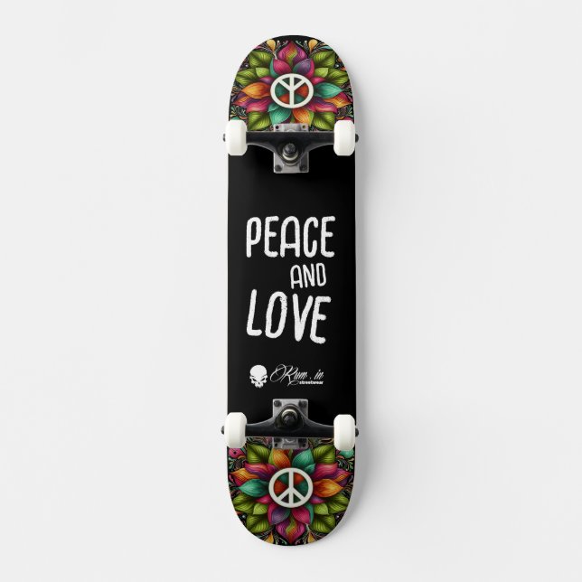 Custom Skateboard Deck - "Peace and Love" (Vorderseite)