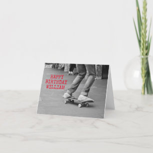 Custom Skateboard Geburtstag oder Dankeschön Card Dankeskarte
