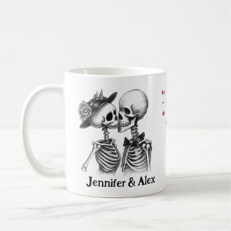 Custom Skeleton Couple Names Personalized Kaffeetasse