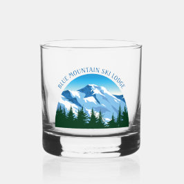 Custom Ski Lodge Winter Resort Snowy Mountain Whiskyglas
