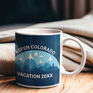 Custom Ski Town Colorado City Blue Mountain Zuhaus Kaffeetasse