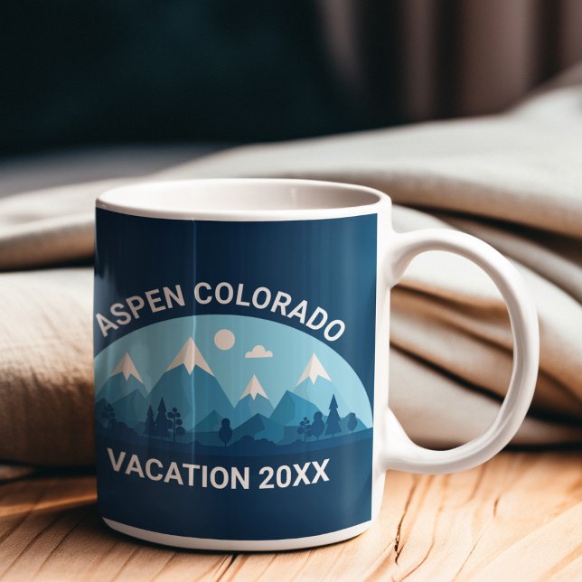 Custom Ski Town Colorado City Mountain Kaffeetasse (Von Creator hochgeladen)