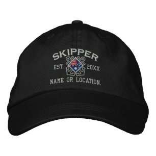 Custom Skipper Australian Flag Crossed Anchors Bestickte Kappe