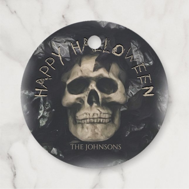 Custom Skull Stickers Geschenkanhänger (Rückseite)