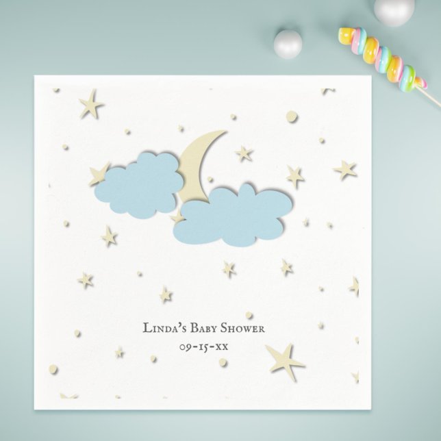 Custom Sky mit Moon & Stars Baby Dusche Serviette (Custom Sky with Moon & Stars Baby Shower Napkins)