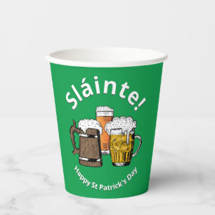 Custom Sláinte St Patricks Day Pappbecher