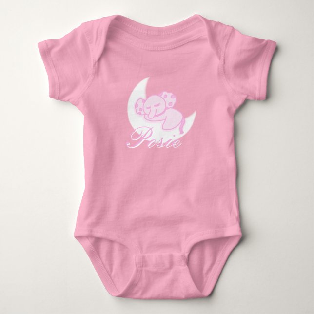 Custom Sleeping Elephant Baby Bodysuit Strampler (Vorderseite)