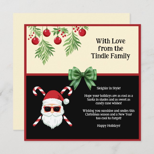 Custom "Sleighin' in Style!" Weihnachtsgrüßen Feiertagskarte (Vorne/Hinten)