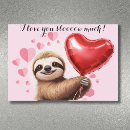 Custom Sloth Pink Valentine's Day Funny Feiertagskarte