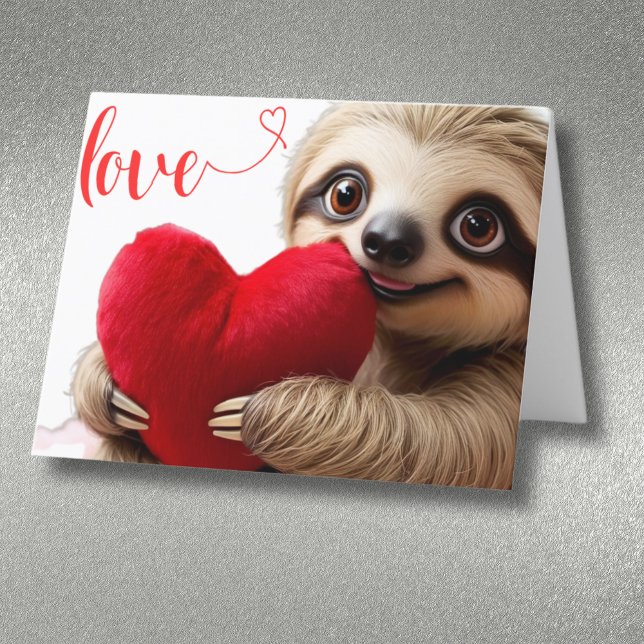 Custom Sloth Valentine Liebe Slothmate Feiertagskarte (Von Creator hochgeladen)