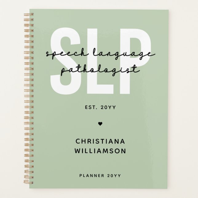 Custom SLP Speech Language Pathologe Planer (Vorderseite)