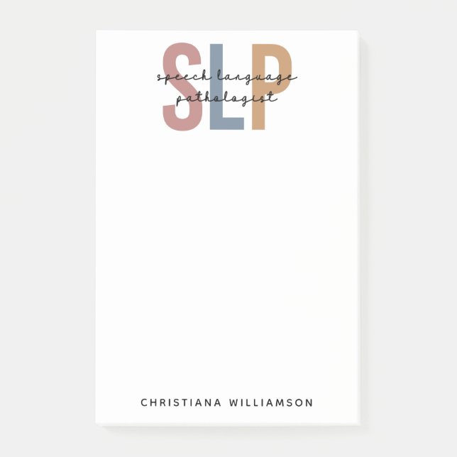 Custom SLP Speech Language Pathologe Post-it Klebezettel (Vorderseite)