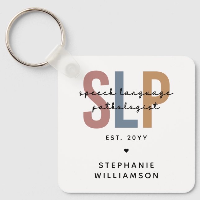 Custom SLP Speech Language Pathologe Schlüsselanhänger (Vorderseite)
