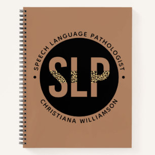 Custom SLP Speech Pathologe Leopard Druckgeschenke Notizbuch