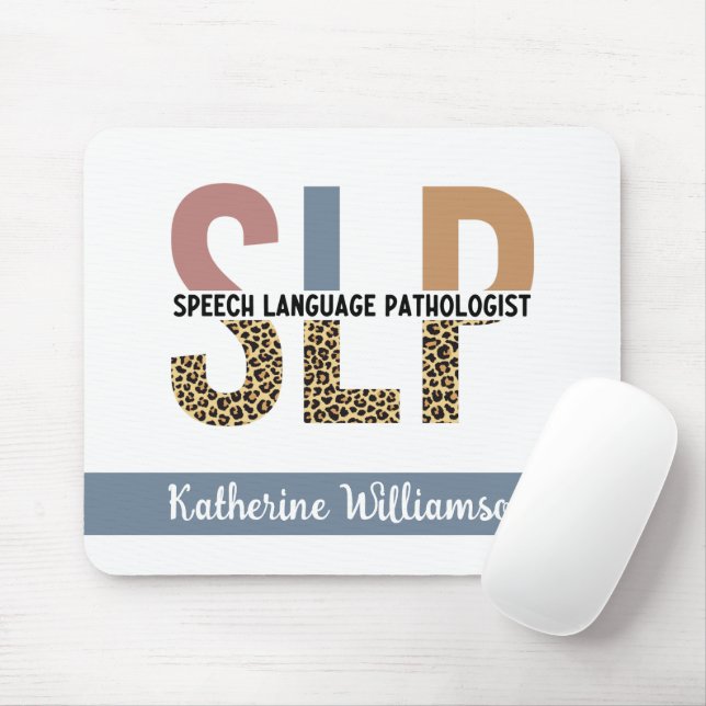 Custom SLP Speech Pathologe Leopard Print Mousepad (Mit Mouse)