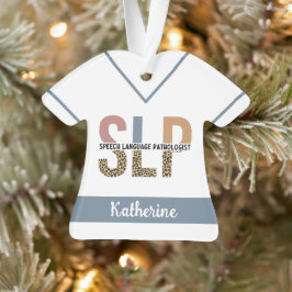 Custom SLP Speech Pathologe Leopard Print Ornament