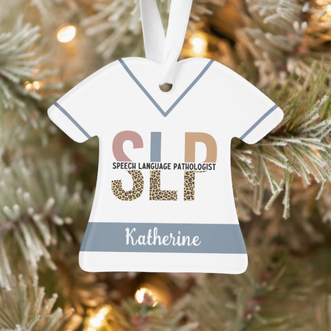 Custom SLP Speech Pathologe Leopard Print Ornament (Baum)